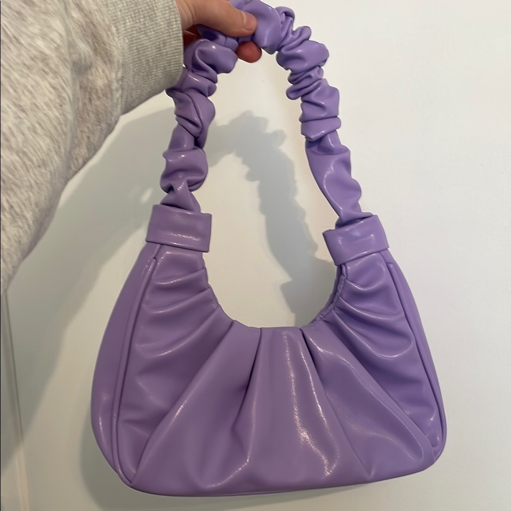 Adorable Small Lavender Ruched Handle Bag